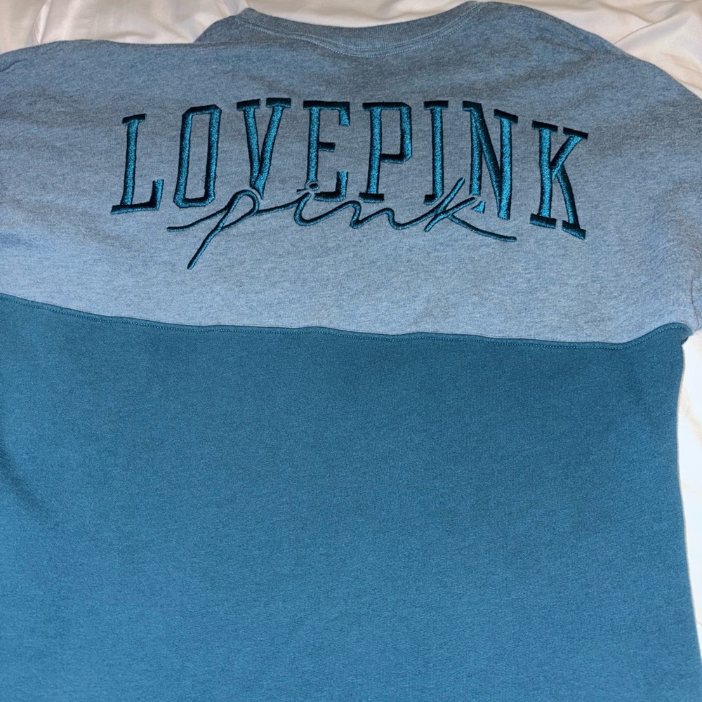 PINK Victoria's Secret Kids Blue Colorblock Sweatshirt